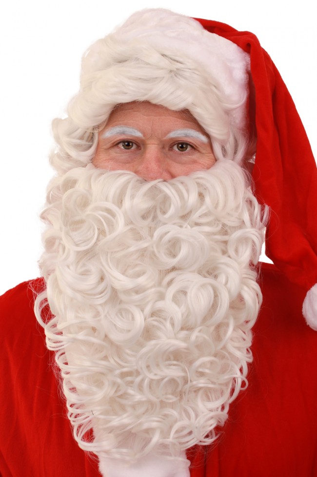 verkoop - attributen - Kerstmis - Pruik en Baard Kerstman gebroken wit